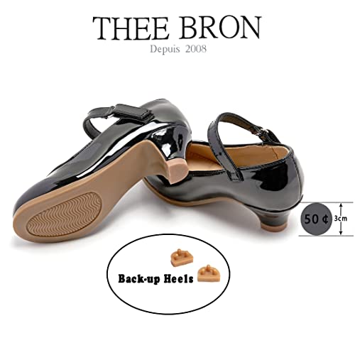 Image of THEE BRON Girls Low Heel Dress Shoes Mary Jane Party Wedding Flower Girl Pumps