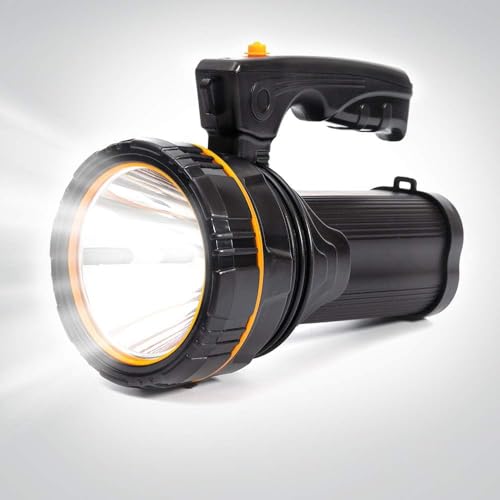 GEPROSMA Lampe Torche Led Ultra Puissante Rechargeable USB C, Grande Batterie 10000 mAh, Lumens élevés Longue Portée, avec poignée, Camping, Randonnée,...