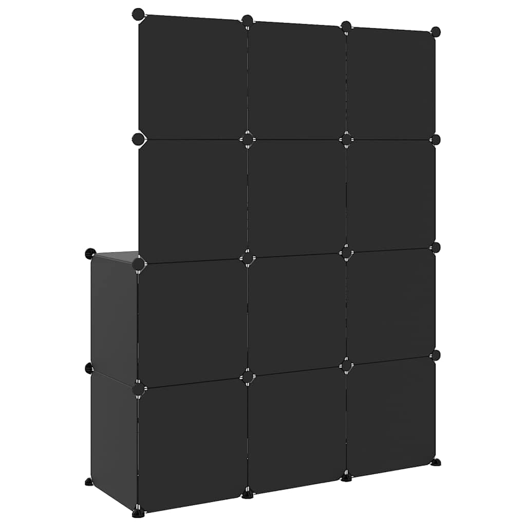 Armoire de rangement 10 Compartiments Polypropène Noir