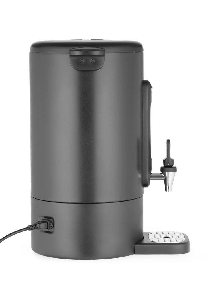 HENDI Percolateur à café 14L, cafetière à percolation avec paroi simple et robinet anti-gouttes, filtre intégré, 230V, 50/60Hz, 1750W, 357x380x(H) 502mm, noir mat, Inox, PP