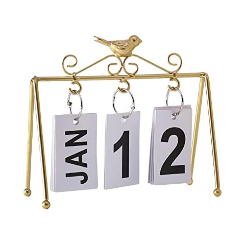 JAWSEU Metal Desk Calendar, Daily Office Metal Desk Calendar, Office Desk Calendar for Kitchen Desk Decoration Cover