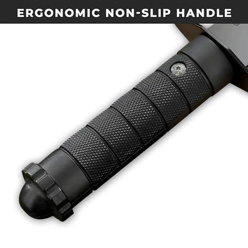 Image of Stainless Steel Meat Knife for Kitchen, Heavy Duty Knife for Chopping, Dicing & Mincing,Butcher Knife for Home & Restaurant Use,Ergonomic Handle (1PC, Black)