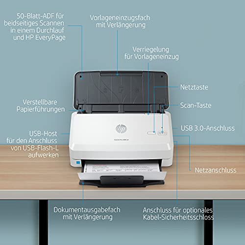 HP ScanJet Pro 3000 s4 (Scanner, Einzelblattzufuhr, 50-Blatt ADF, USB) – Bild 5