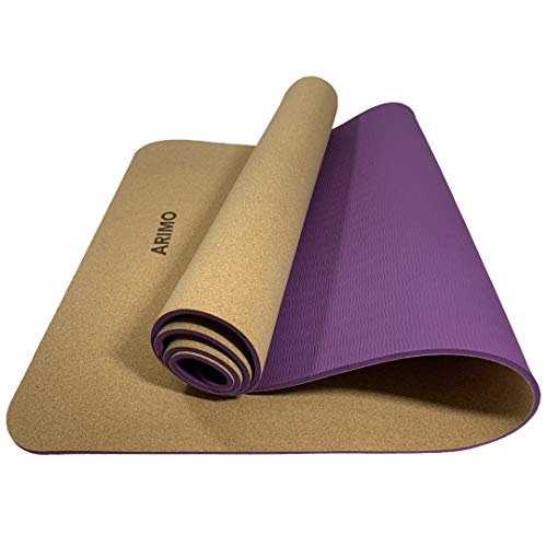 ARIMO Tapete de Cortiça e TPE Yoga Mat Antiderrapante Ecológico Biodegradável Todos Os Tipos de Yoga