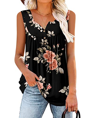 Mystry Zone Women's Maternity Wear Tank Tops Comfy Sleeveless Tshirts Blouse Black X-Large #TOP18