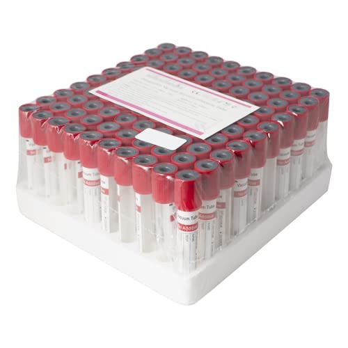 5 ml, 100 piezas Tubos de extracción de sangre al vacío sin aditivos Tubo de Muestreo 12 x 75 mm Cover