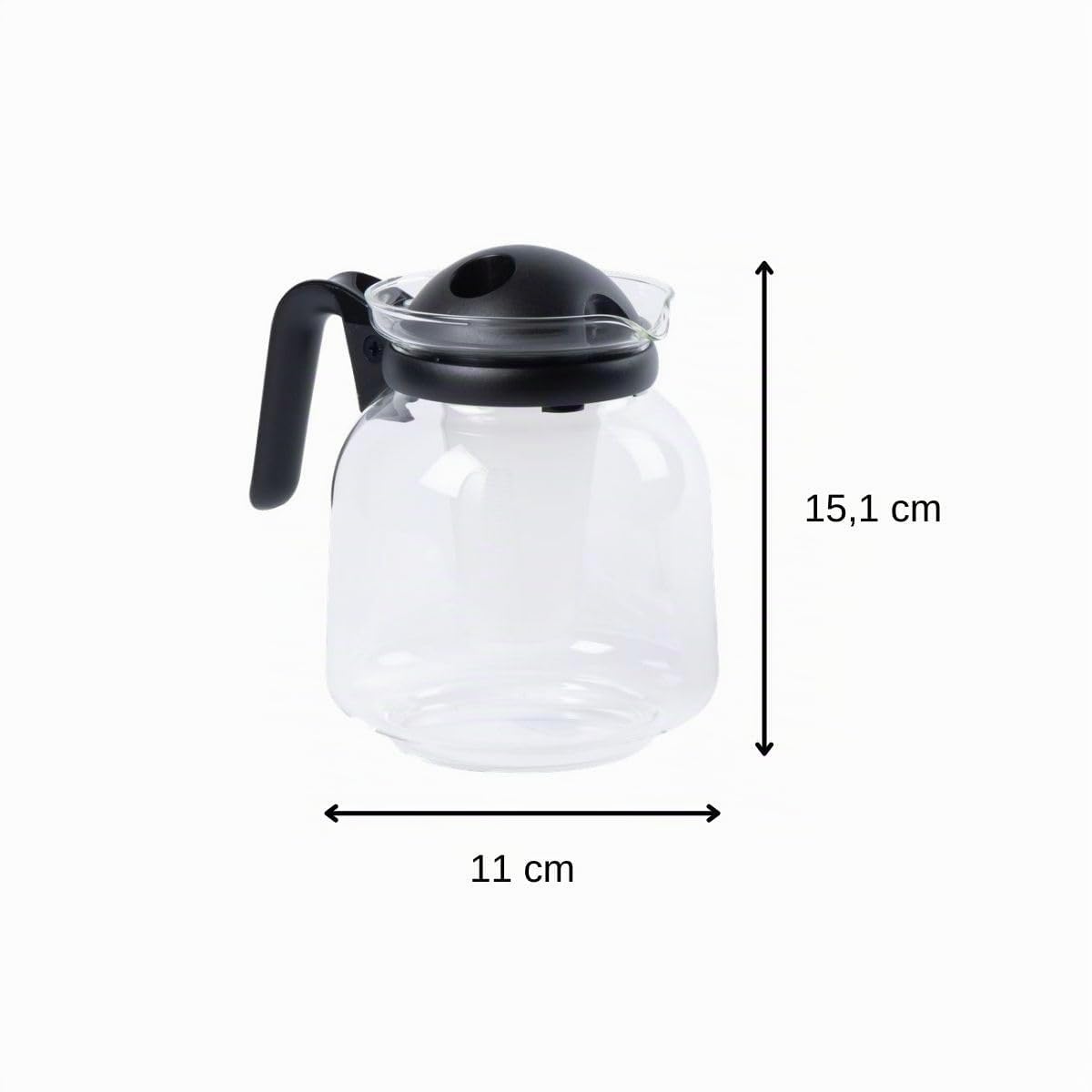 Fackelmann Kaffeekanne 1,5 l aus Glas, schwarz und transparent