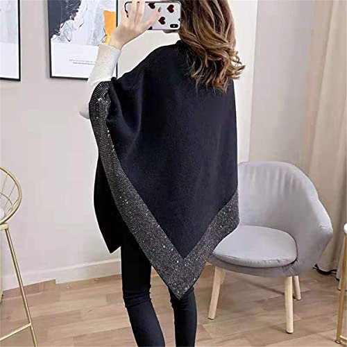 LELEBEAR Shiny Women's Wool Shawl, Shiny Cashmere Wool Shawl, Womens Soft Shawl Winter Warm Thick Knitted Shawls for Women3