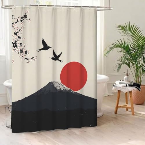 Rideau de douche 80x200 cm polyester japonais pour petite baignoire