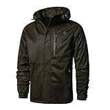 Full mundur Outdoorjacke Camo Jagdjacke Wanderjacke leichte Übergangsjacke winddichte Jacke wasserdichte Regenjacke atmungsaktive Funktionsjacke mit abnehmbarer Kapuze für Herren