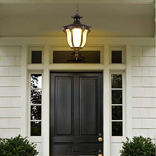 Rrh Garden Lights Solar Powered Outdoor Pendant Light Fitting Waterproof Ip54 Pergola Garden Ceiling Hanging Lamp Glass Lantern Pergola Porch Chandelier Lighting E27 Landscape Path Lights #TOP2