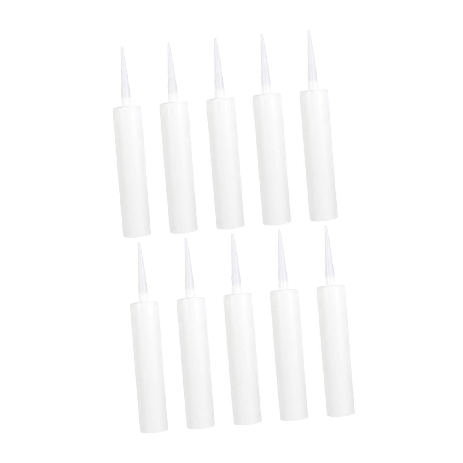 drburpily Well Made Empty Caulk Tubes Refillable Cartridges Excellent Choice for Simple and Efficient DIY Applications Grout Cracks Tiles Repairs Epoxy Resin DIY Crafts, 10 pcs