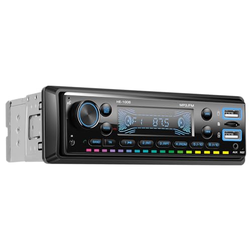 Auometo �J�[�I�[�f�B�I 1din bluetooth�Ή� Bluetooth 5.0���� ���C�����X�}�C�N�t�� �J�[�X�e���I/FM�EUSB�ETF�J�[�h�EAUX�Ή� �ԍ�MP3�v���[���[ / MP3 WMA WAV FLAC �V