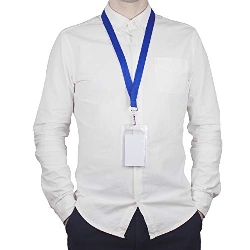 Yoyogo 12 Pack Cruise Lanyard With Waterproof Id Card Holder, Colorful Solid Color Durable Lanyard With Badge Id Holder For Badge Card (Blue) #TOP6