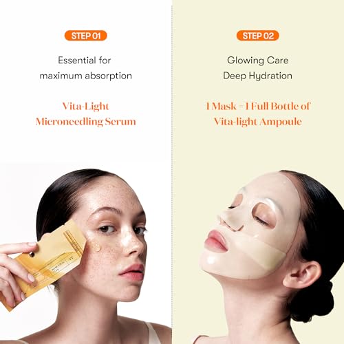 VT COSMETICS Vita-Light Reedle Shot 100 2-Step Hydrogel Mask(34.5gx4ea), Intensive Glowing, Exosome Glutathione Face Mask, Overnight Melting Mask, Korean Facial Mask - Image 5