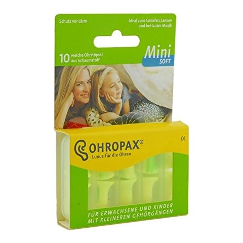 Earplugs for Smaller Ears - Ohropax Mini Soft (10 Pieces) - Earplugs for Children & Kids - Soft Foam Cover