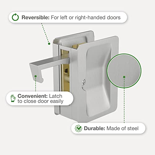 Image of Richelieu | Onward Passage Pocket Door Pull, Rectangular, Brushed Nickel