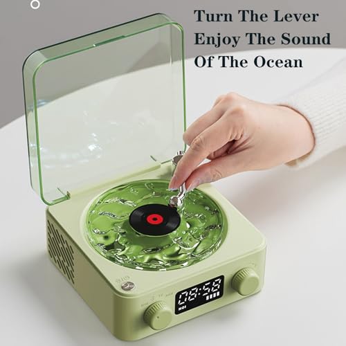 Vinilo Waves, alto-falante Bluetooth de vinil com luzes ajustáveis, alto-falante de vinil vintage co