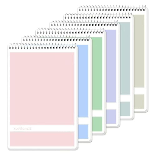 Journal d'écriture A5 lot de 6 cahiers à spirale 120 pages lignées pour notes de bureau