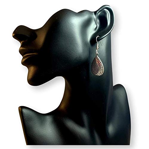 Boho Silver Tone Bohemian Handmade Dangle Earrings, Teardrop Fishhook Dangle Women's Earring Set #TOP1