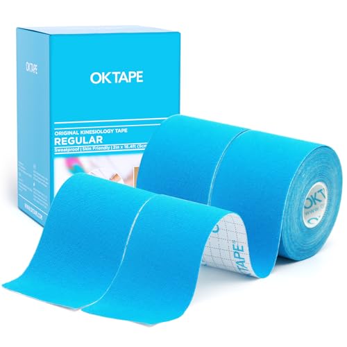 Image of OK TAPE Kinesiology Tape (2 Pack) Latex Free Cotton Uncut 2in x 16.4ft