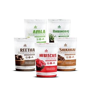 Havintha Amla, Reetha, Shikakai, Bhringraj and Hibiscus powder for Hair care (Each 50g)
