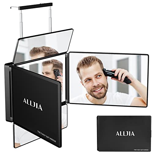 Alljia 5 Way Self Hair Cutting for Man, Adjustable Telescoping Hooks
