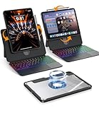BLOSOMEET Magnetic iPad Pro 13 Inch M5/M4 2025/2024 Case with Keyboard, Clear Splitfolio Detachable Cover, Up-Down Liftable, Adjustable Stand, 7-Color Backlit, Multi-Touch Trackpad, Black