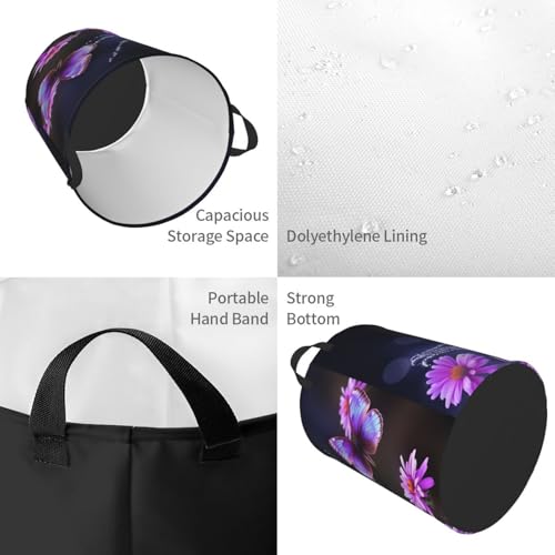 Panier à linge pliable de qualité supérieure avec grand sac imperméable violet - 5