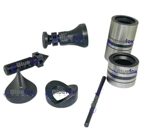 BLUEFOX TOOLS Machinist Jack Screw Set, (Pcs of 8) - 2-1/4" - 6-1/4" Range | 20 Adjustment with Pitch Screw | Knurled Finger Grip, Maximum Accuracy | 1-1/4 Inch (32mm) Base Diameter