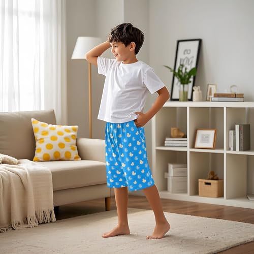 Ducks Pajama Pants Short Sleep Pants Pajama Bottoms Elastic Waist with Pockets 6-14 Years4