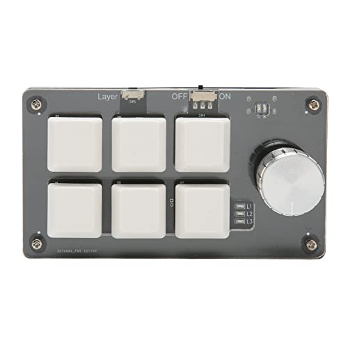 Clavier programmable 6 touches mécanique blanc avec bouton filaire et Bluetooth