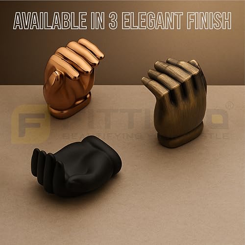 Image of Hand Design Knob for Drawer /Door Knob /Drawer Knobs /Decorative Knobs and Pulls /Door Hardware /Zinc Alloy (Antique Finish) Pack of 8-| 3 Years Warranty |