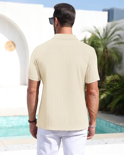 Beach Shirts for Men Casual Dressy Shirt for Men Button Shirts Fashion Textured Shirt Summer Wedding Shirt4