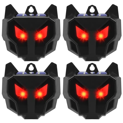 4 Pack Solar Nocturnal Animal Repeller Outdoor,Coyote Deterrent,Deer Repellent Devices,Predator Eyes