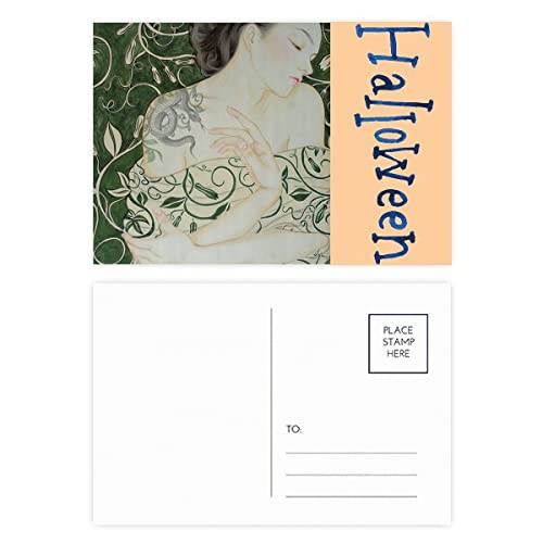 Cartes postales d'Halloween aquarelle serpent chinois par lot de 20 pièces