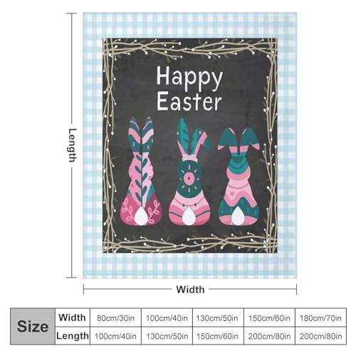 Couverture polaire plaid Happy Easter pour cocooning au salon - 3