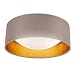 Produktbild B.K.Licht - LED Deckenlampe mit Sternenhimmel, Lampenschirm aus Stoff, neutralweiße Lichtfarbe, LED Deckenleuchte, LED Lampe, Wohnzimmerlampe, Schlafzimmerlampe, Küchenlampe, 32x11 cm, Taupe-Gold
