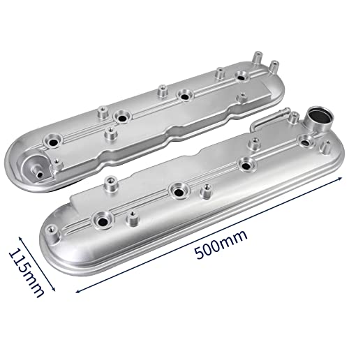 Tektall 12570427 12582224 Left & Right Engine Valve Covers For 1999-2008 Ca-Dillac Escalade, Che-Vy Silverado, Suburban, Tahoe, Trailblazer, G.mc Sierra, Yukon Replaces Parts #TOP5