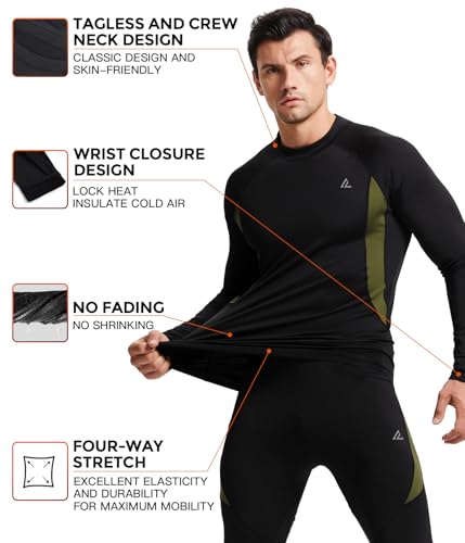 CL convallaria Thermal Underwear Long Johns Set Mens Winter Gift Hunting Gear Sport Base Layer Bottom Top