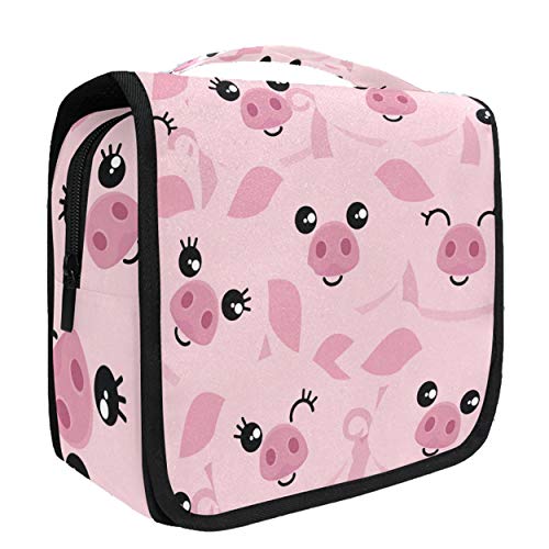 senya Hanging Travel Toiletry Bag Kit Makeup Case Cosmetics Organizer for Men Women (Cute Pigs)