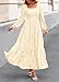 KIRUNDO Wedding Guest Dresses for Women Spring 2026 Long Sleeve Smocked Floral Flowy A Line Boho Maxi Dress Fashion Clothing (Apricot, Small)