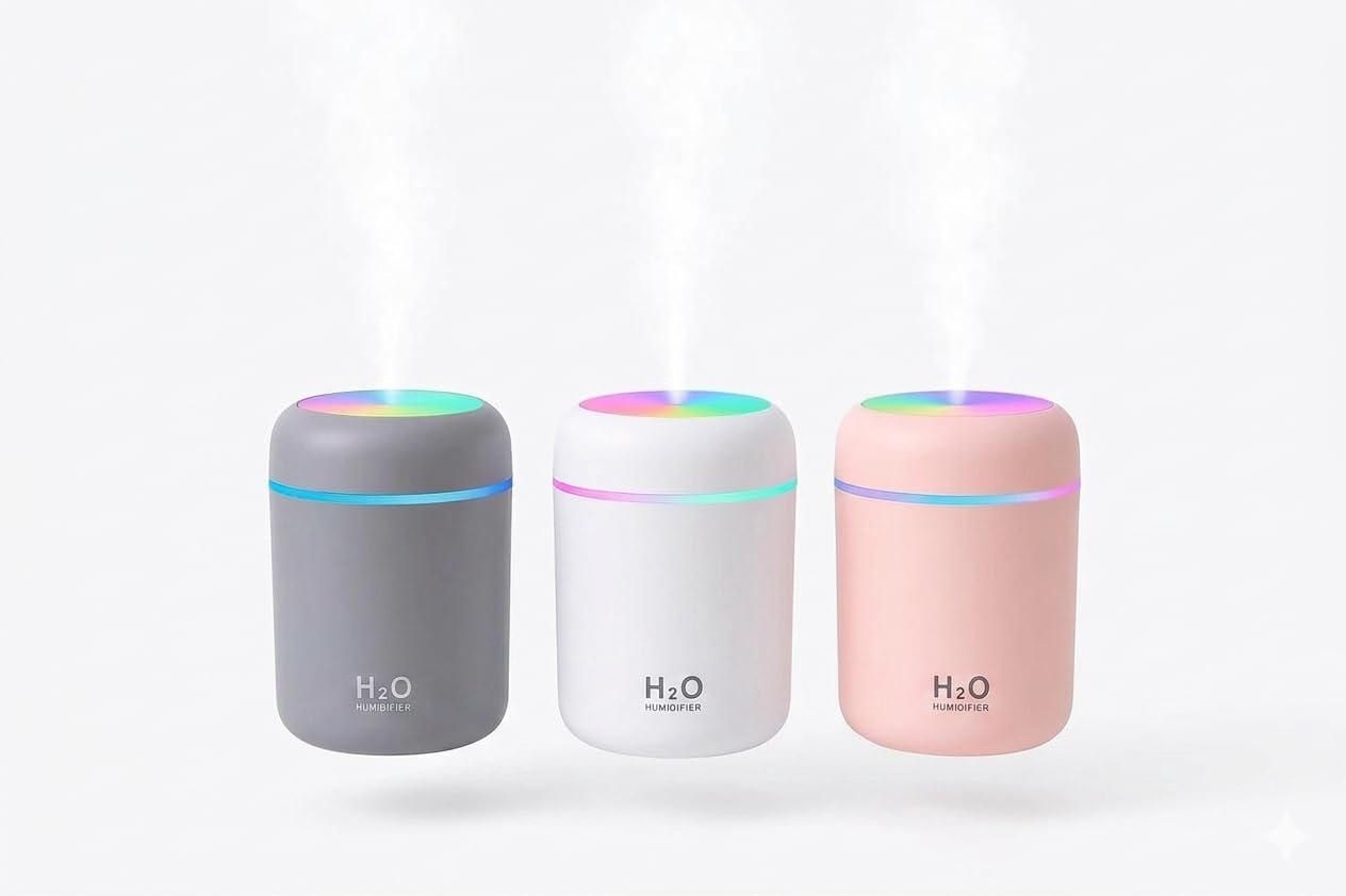 NEUTRINO H2O Humidifier, Mini Cool Mist Diffuser with Rainbow Night Light, BPA-Free, Waterless Auto Shut-Off, USB, for Home, Office, Baby Room-image-24