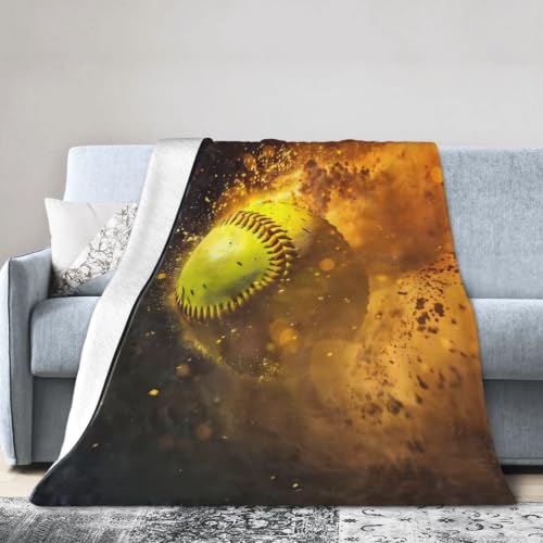 Softball Ultra-Soft Micro Fleece Blanket Beach Blanket Picnic Blankets Throw Blanket All Seasons Warm Blanket for Bedding Sofa and Travel 40"x30"