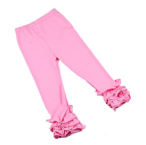 Baby Little Girls Solid Ruffles Cotton Shorts Pants (0-8 Years)