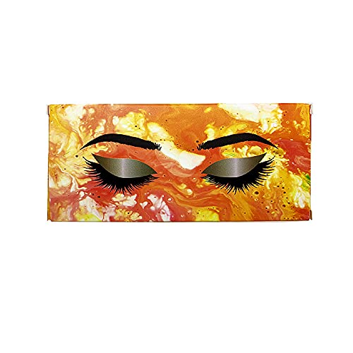Lash Boxes Packaging Wholesale 100 Pieces, 50 Empty False Lash Case Eyelash Packaging Box Storage Cases Paper Containers With 50 Plastic Lash Tray(Orange)  #TOP2