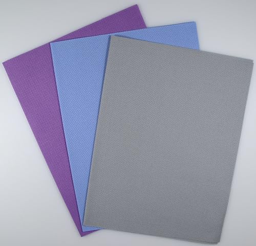 Image of KCS 3 pc of 12 inch x 18 inch 14CT Counted Cotton Aida Cloth Cross Stitch Fabric (Light Grey+Light Blue+Lavender)