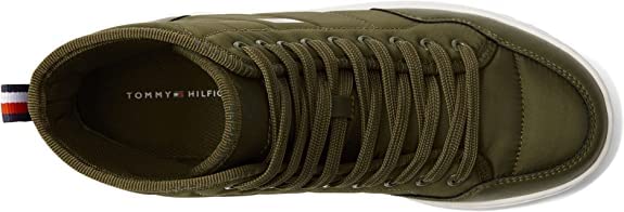 Tommy Hilfiger Gemmy High Top Sneaker Green Lace Up Rounded Toe Walking Booties4