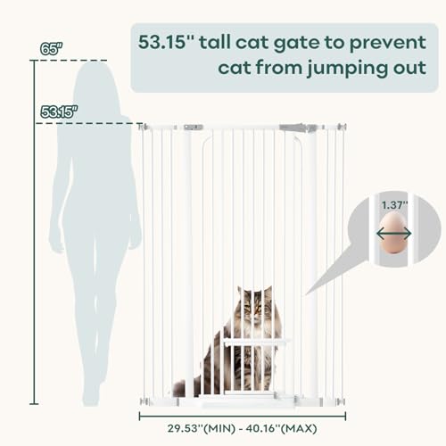 Ostutry 53in Extra Tall Cat Gate for Doorways No Drilling, Sturdy Tall Dog Gate, Pet Gate Easy of Use