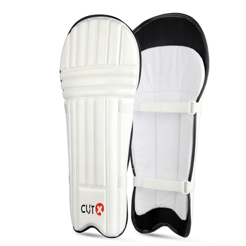 Image of Cutx Cricket Batting Legguard for Kids,Moulded Pad White 22 inch for 10 to 12 Years